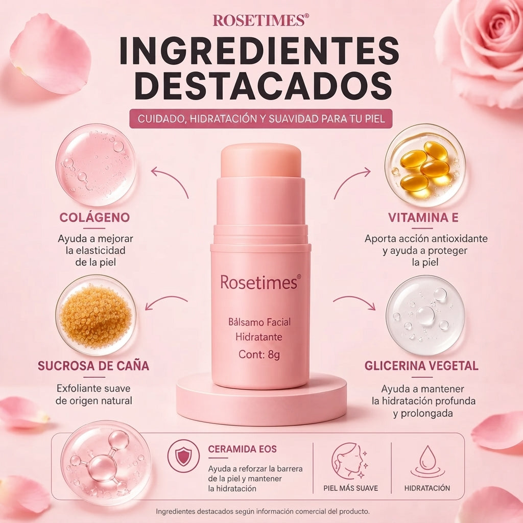 Rosetimes® Bálsamo Facial Hidratante Antiarrugas 2x1
