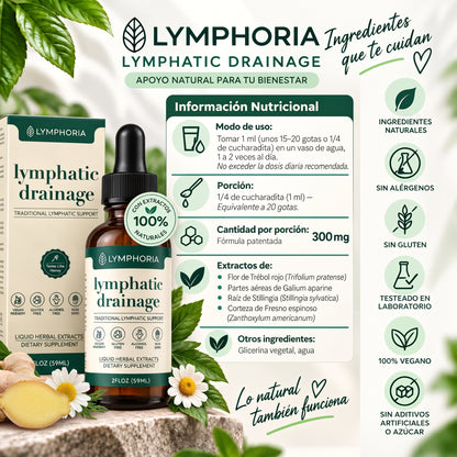 2x1 Drenaje Linfático Lymphoria® | Elimina la Hinchazón de Rostro, Abdomen y Piernas 💧