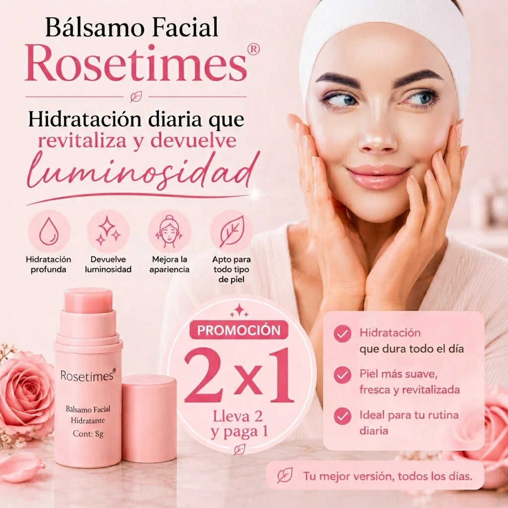 Rosetimes® Bálsamo Facial Hidratante Antiarrugas 2x1