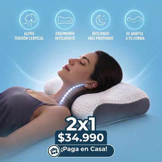Almohada Cervical Ergonómica 3D con Alineación Espinal 2X1