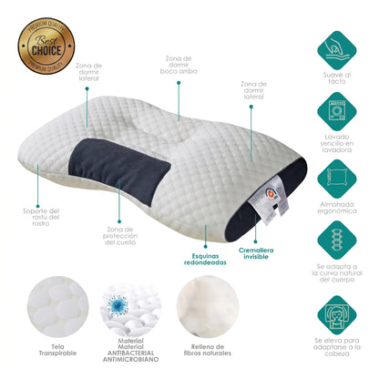 Almohada Cervical Ergonómica 3D con Alineación Espinal 2X1