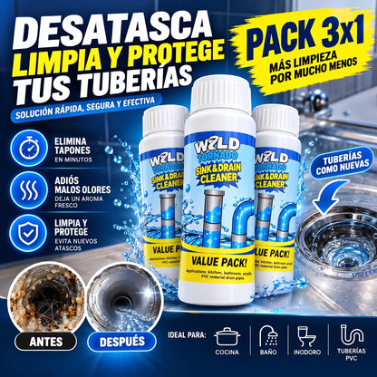 Pack 3x1 Pro | Destapa y Elimina Olores de Tus Cañerías en Minutos Sin Esfuerzo