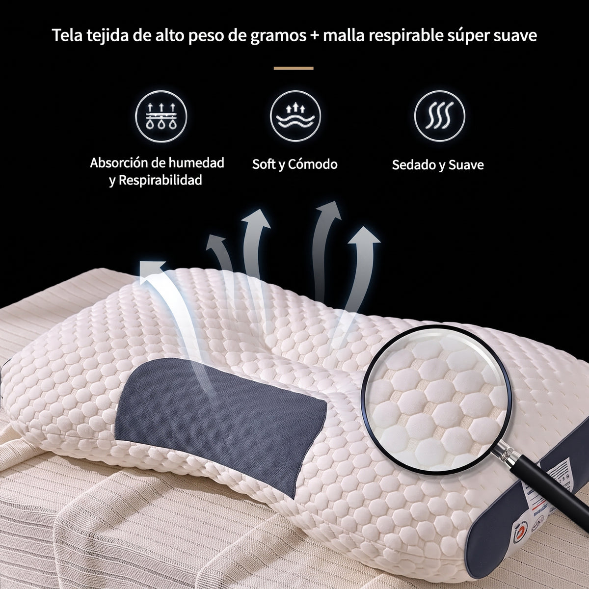 Almohada Cervical Ergonómica 3D con Alineación Espinal 2X1