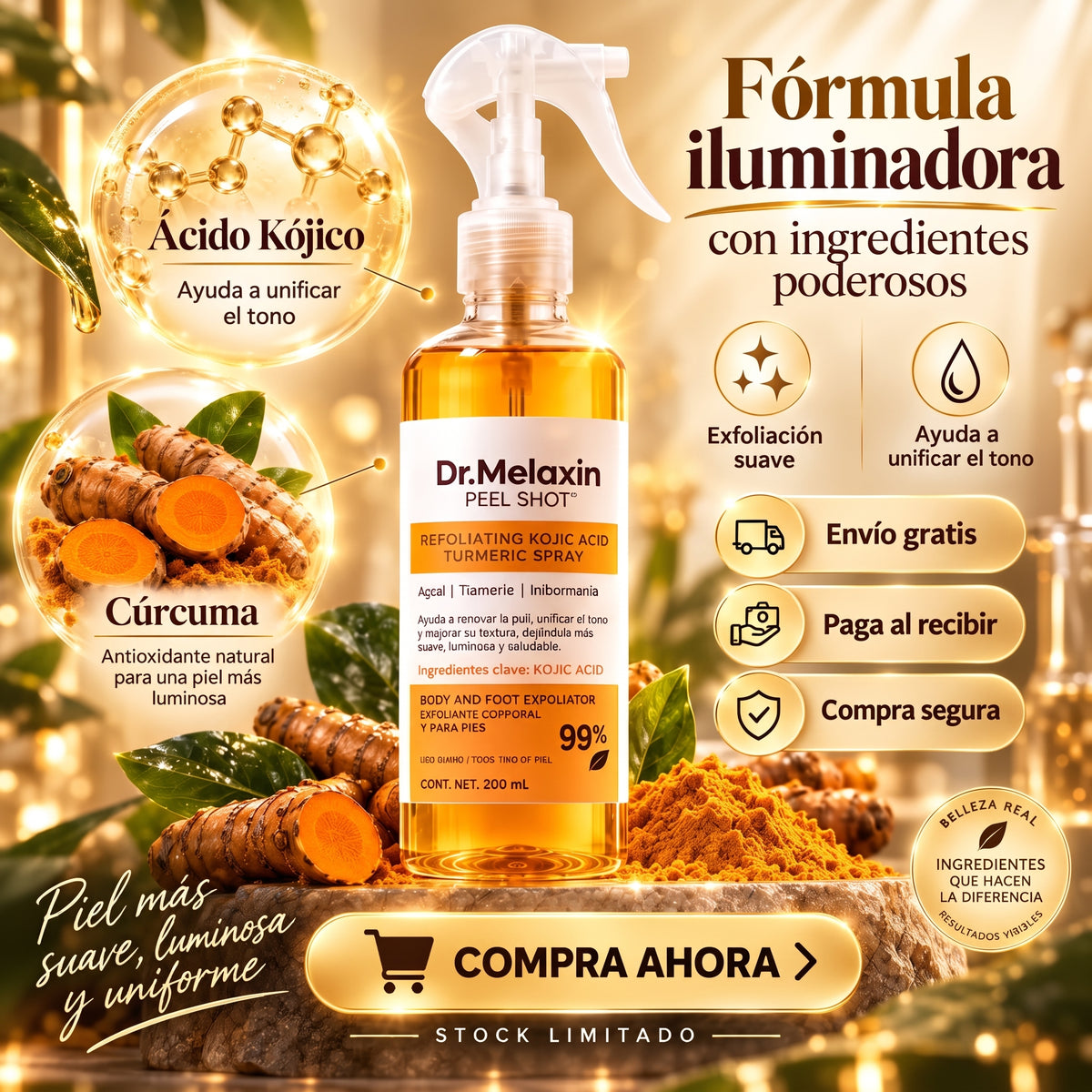 EXFOLIANTE ACLARANTE PRO SKIN – PIEL MÁS SUAVE, UNIFORME Y LUMINOSA ✨