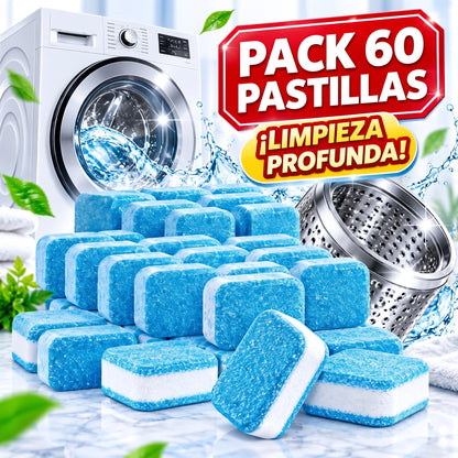 60 PASTILLAS LIMPIA LAVADORA – ELIMINA LA SUCIEDAD OCULTA Y DEVUÉLVELE LA FRESCURA A TU LAVADORA