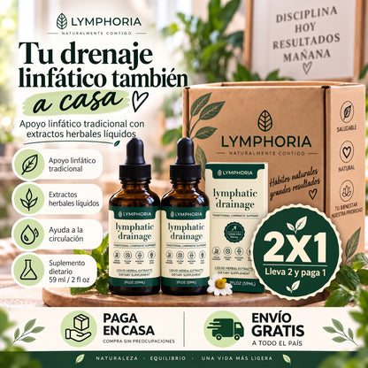 2x1 Drenaje Linfático Lymphoria® | Elimina la Hinchazón de Rostro, Abdomen y Piernas 💧